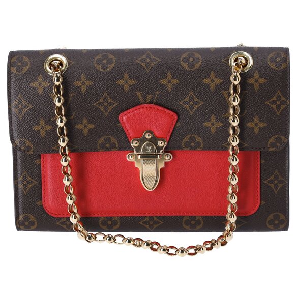 Louis Vuitton Victoire Monogram Shoulder Bag M41731 Cerise Red Canvas - Picture 1 of 9